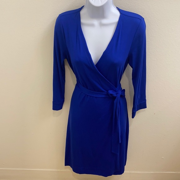 Diane Von Furstenberg Cobalt Blue Wrap Dress 8 - Picture 1 of 5